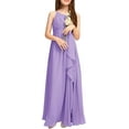 thumbnail image 1 of Drtj Girls Chiffon Dresses Formal Sleeveless Junior Bridesmaid Wedding Party Maxi Dress, 1 of 11