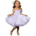 thumbnail image 1 of Drtj Girls' Short Flower Girl Dress with 3D Lace Appliques First Communion Pageant Dress Tulle Ball Gown for Weddings Parties (Sizes 2-16), 1 of 6
