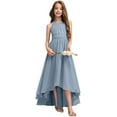 thumbnail image 1 of Drtj Junior Bridesmaid Dresses A-Line Halter High Low Dresses Chiffon for Wedding Party, 1 of 6