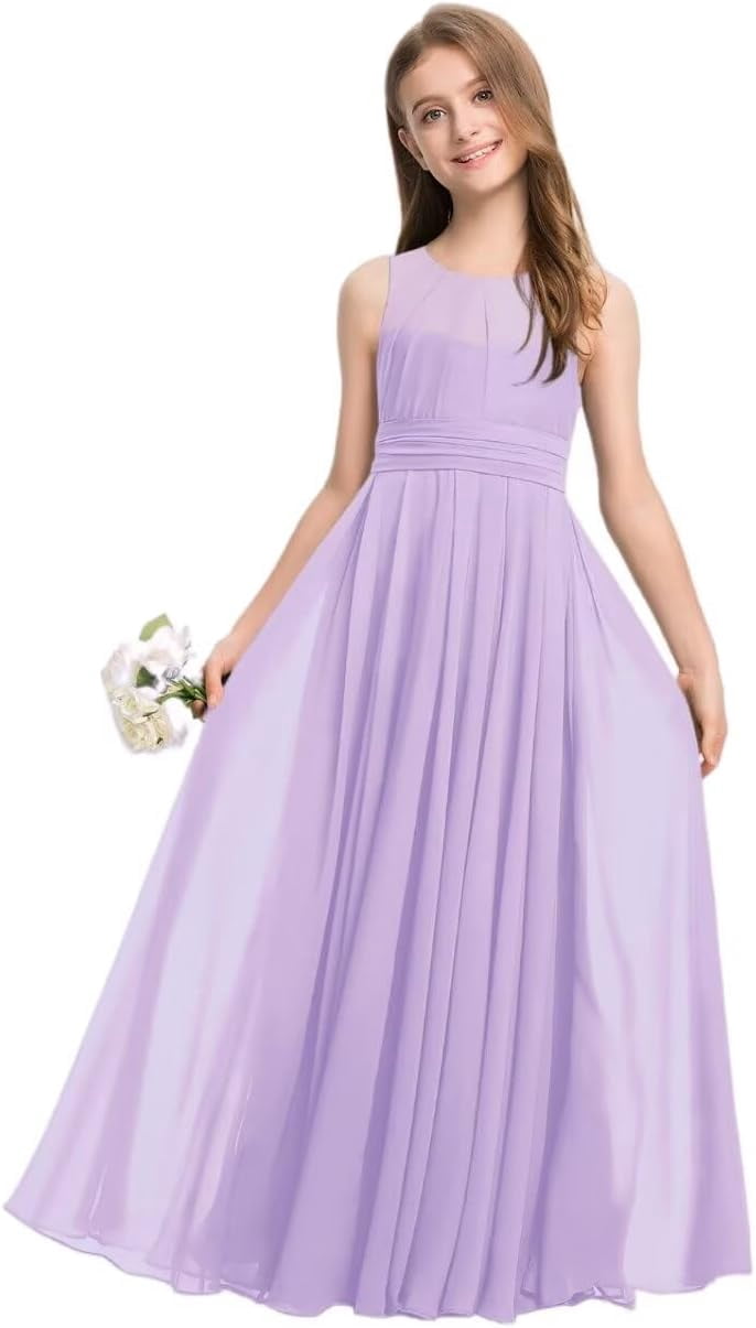 slim fit dress slacks A-Line Scoop Neck Sleeveless Chiffon Floor-Length Bridesmaid Dresses Featuring Back Hole Lace main image 0