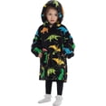 thumbnail image 1 of Drtj Kids Oversized Wearable Blanket Hoodie, Super Soft Warm Comfortable Sweatshirt Pullover Wearable Blanket for Boys Girls, Multicolored dinosaur, 3-6Y, 1 of 9