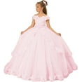 thumbnail image 1 of Drtj Kids Teens Flower Girl Dress Appliques - Tulle Princess Pageant Long Ball Gown Dresses, 1 of 7