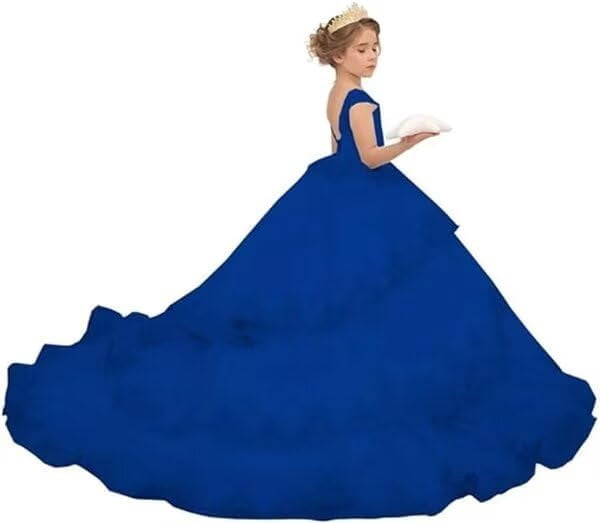 Girls First Communion Dress – Lace & Tulle Flower Girl Gown For Weddings, Pageants, Parties