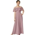 thumbnail image 1 of Drtj Off Shoulder Junior Bridesmaid Chiffon Dress Flower Girl Dresses for Wedding First Communion Dress, 1 of 6