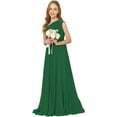 thumbnail image 1 of Drtj One-Shoulder Junior Bridesmaid Chiffon Dress for Wedding Flower Girl drtj Boho Dress First Communion Dress, 1 of 6