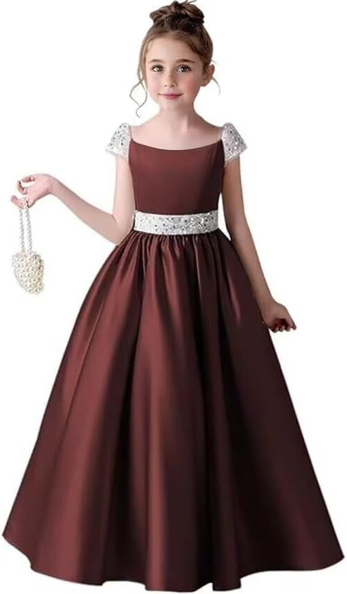Drtj Satin Flower Girl Dress Sequin Princess Pageant Dresses for Girls Party  Birthday Dress for Girls Prom Ball Gown - Walmart.com