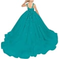 thumbnail image 1 of Drtj Tulle Flower Girl Dresses Wedding Floral Appliques Princess Pageant Birthday Party Ball Gown, 1 of 6