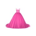 thumbnail image 1 of Drtj Tulle Flower Girl Princess Wedding Lace Applique Pageant Dresses Long Girls Party Ball Gown, Sized 2-14T, 1 of 5