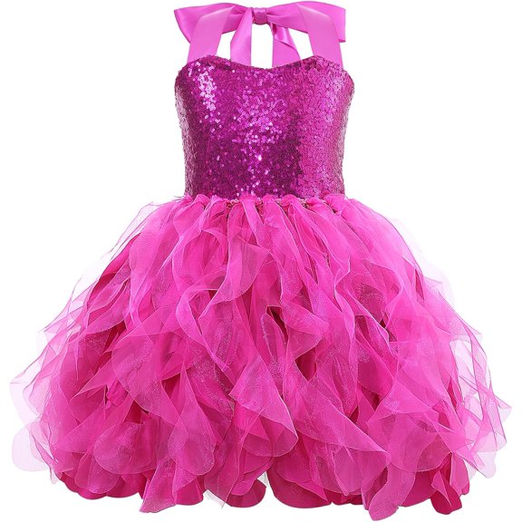 Drtj Tutu Dress for Girls Birthday Dress Princess Sparkly Sequin Tulle Toddler Fairy for Fancy Party Outfit,sized 4T, color Rose gold