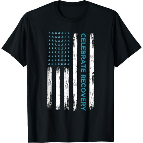 t-shirt Drug Alcohol Addiction Recovery Celebrate Recovery USA Flag T-Shirt.