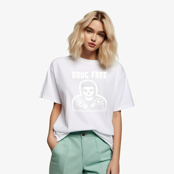 Drug Free Misfits Straight Edge Punk Rock Hardcore T-Shirt, for men & women, up to size 5XL