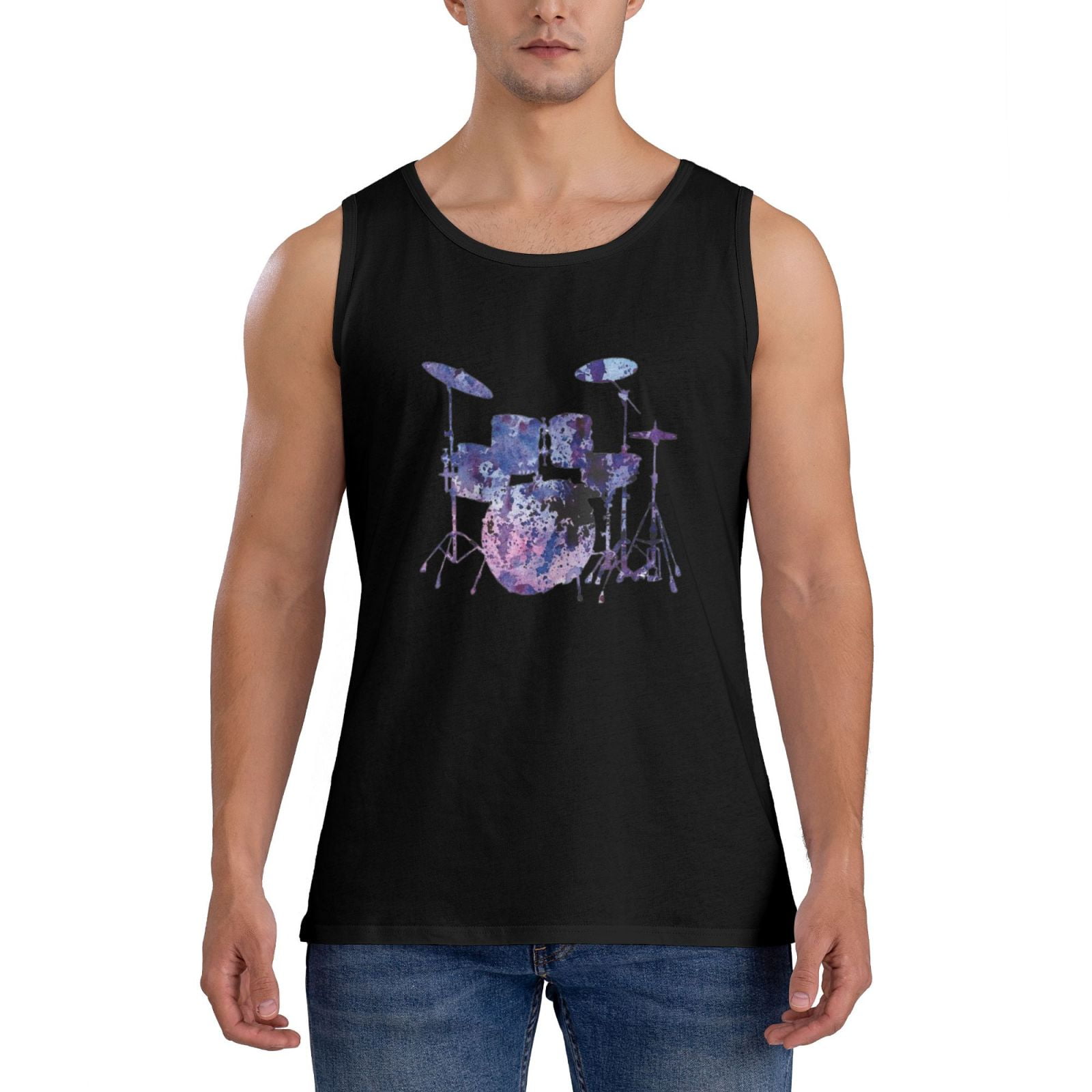 Drum Artistic Art Men'S Funny Tank Top Summer Casual Fashion Print Tank