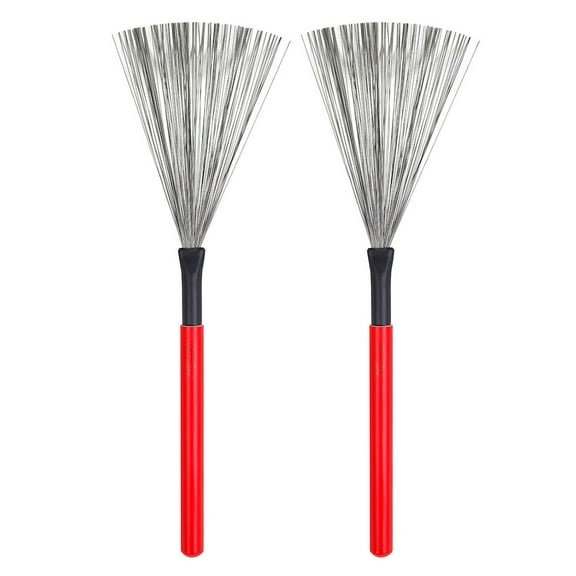 Drum Brush Jazz Wooden Snare Baqueton for Bombo Instrument Accessories Stick Metal Red