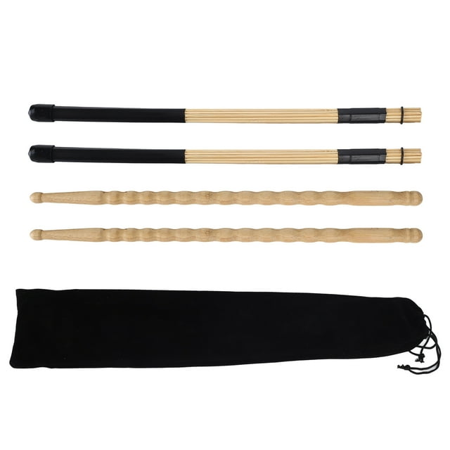 Drum Brushes Set Maple Wood Easy Grip Drumstick for Kids Adults