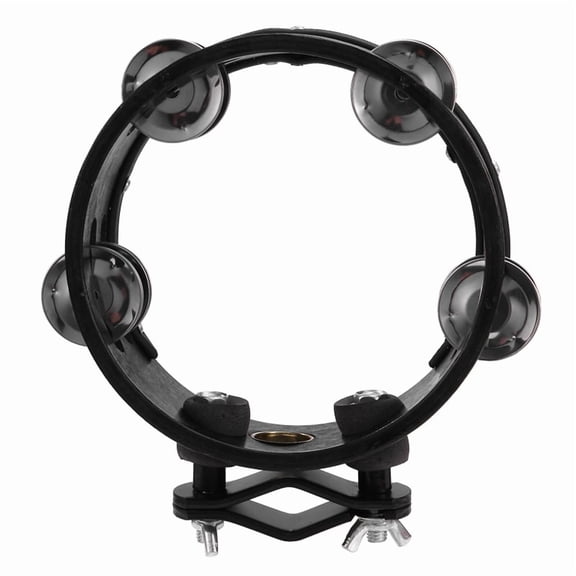 Drum Circle Double Row Rattle Drum Rings Tambourine Drum Tamborine Percussion Musical Instruments Black,1x Double Ring Tambourine,Black