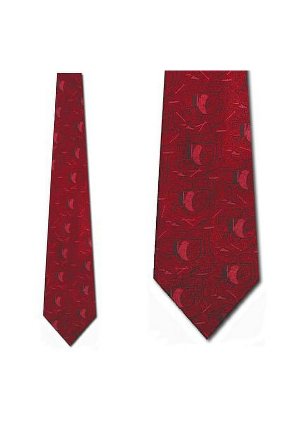Drum Crazed Red Necktie Mens Tie by Ralph Marlin