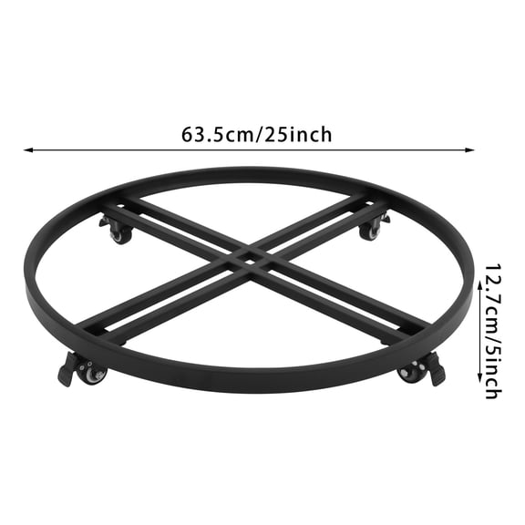 Drum Dolly, Heavy Duty Barrel Cart, Drum Dolly with Cross Braces& Wheels Black