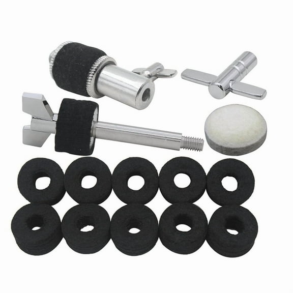 Drum Five-Piece Set Hi-Hat Clutch + Hammer Heads Pad + Cymbal Screw + Key Instrument Accessories + Cymbal Pad1 * Hi-hat clutch 1 * key 1 * pedal hammer pad 1 * suspended cymbal screw 10 * cymbal pad