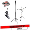 thumbnail image 1 of Drum Hardware Kit (3 Piece Set) by GRIFFIN - Kick Drum Pedal, Snare Stand & Straight Cymbal Stand | Deluxe Double-Chain Steel Pedal, Slip-Proof Gear Tilter & Clamp Basket Holder, 1 of 14