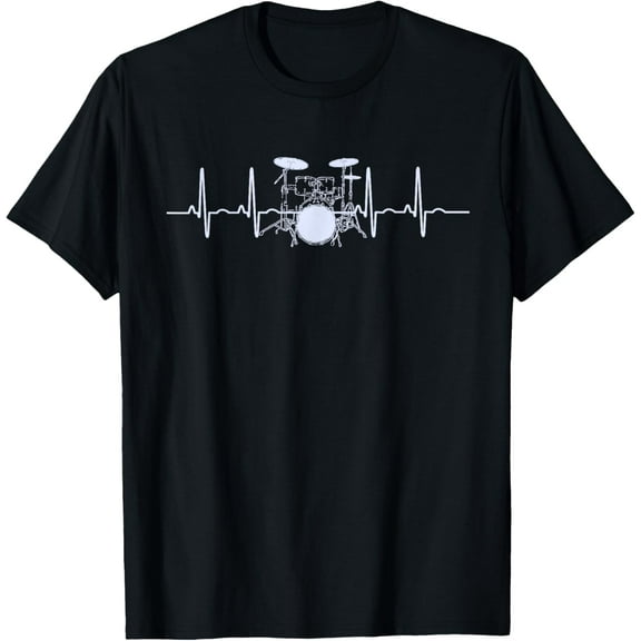 Drum Heartbeat Lifeline Music Lover Gift Drummer T-Shirt