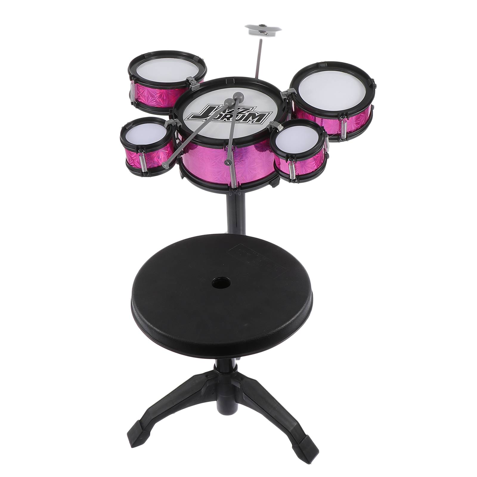 Drum Kids Set Jazz Kit Mini Piece 5 Stool Drums Cymbal Band Toddler