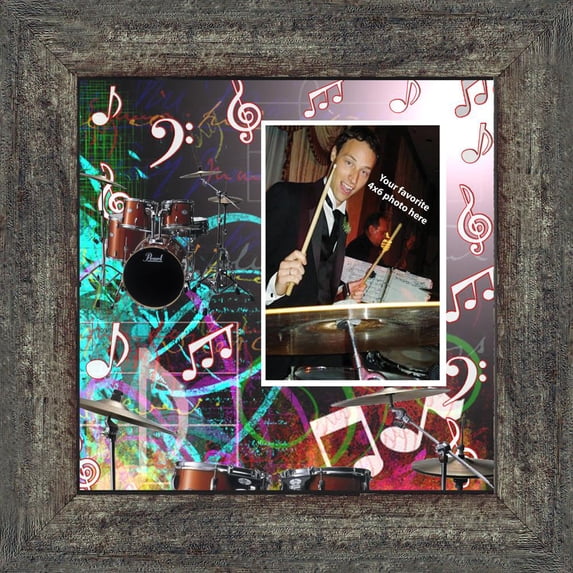 Drum Kit, Concert Band Personalized Picture Frame, 10x10 3525