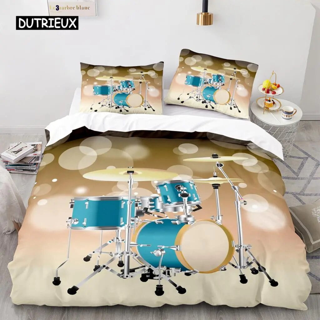 Drum Kit Duvet Cover Set Classical Music Comforter Cover Musical
