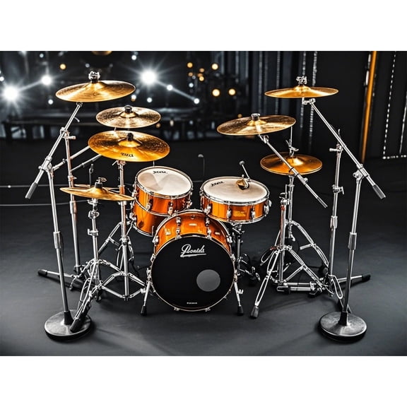 Drum Kit Musical Instrument 5D Diamond Art DIY Kits Diamond Painting Full Round Drill Crystal by Number Embroidery Arts and Crafts for Living Room Home Wall Decor 12x16 inch / 30x40cm