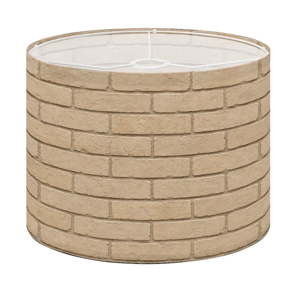Drum Lamp Shade Beige Brick Wall Rough Surface Detail Lampshade for Table Lamps Floor Lamps Pendant Light 13"x13"x10" Replacement Linen Large Lamp Shade Easy Assembly