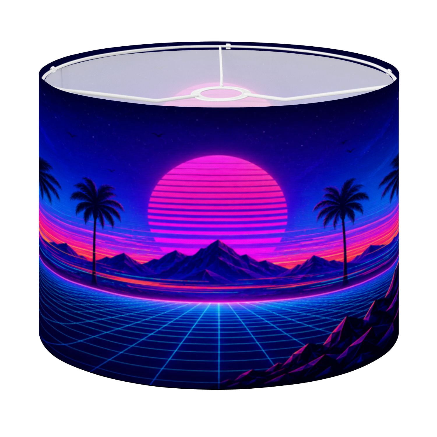 Drum Lamp Shade Inspired by 80s Scene wave retrowave music