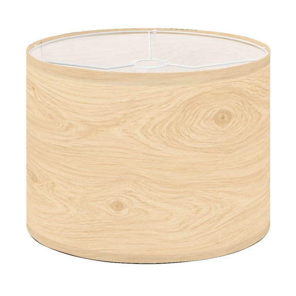 Drum Lamp Shade Light Beige Wood Grain for Interior Design Lampshade for Table Lamps Floor Lamps Pendant Light 13"x13"x10" Replacement Linen Large Lamp Shade Easy Assembly