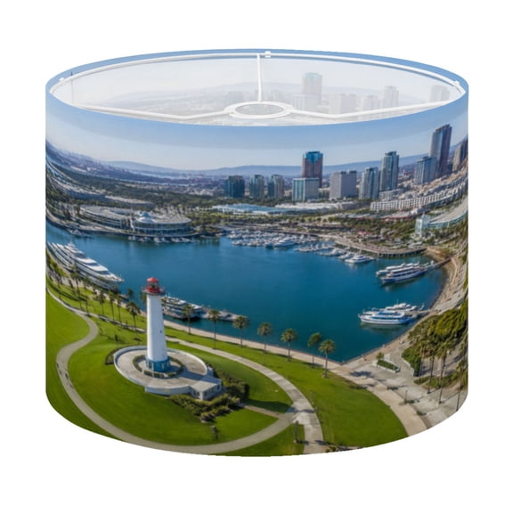 Drum Lamp Shade Long Beach CA Lampshade for Table Lamps Floor Lamps Pendant Light 13"x13"x10" Replacement Linen Large Lamp Shade Easy Assembly