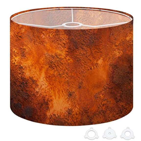 Drum Lamp Shade Old Rusty Metal sheet oxidized metal orange rust grunge Rusty 13"x13"x10" Large Lampshade for Table Lamps Floor Lamps Pendant Light Replacement Linen Lampshade Easy Assembly