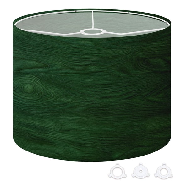 Drum Lamp Shade Olive Green Frosted wood Wood Grain Backgrounds Solid Green Color 13"x13"x10" Large Lampshade for Table Lamps Floor Lamps Pendant Light Replacement Linen Lamp Shade Easy Assembly