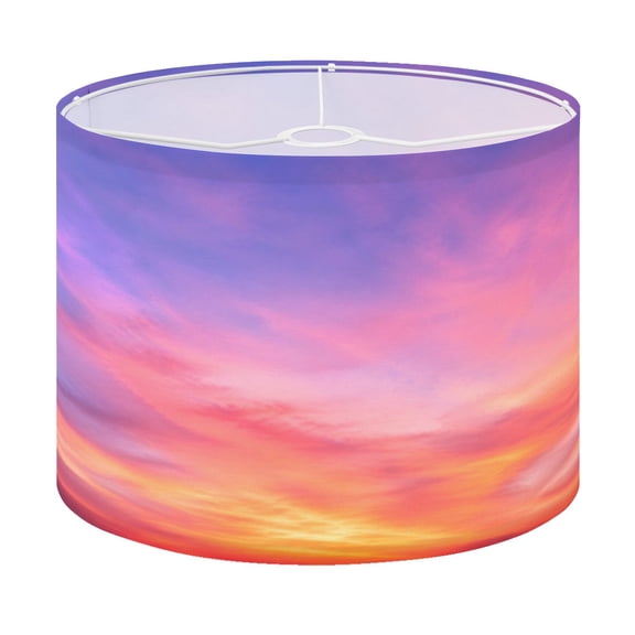 Drum Lamp Shade Sky pink blue colors effect light pastel colored sunset clouds cloud Lampshade for Table Lamps Floor Lamps Pendant Light 13"x13"x10" Replacement Linen Large Lamp Shade Easy Assembly