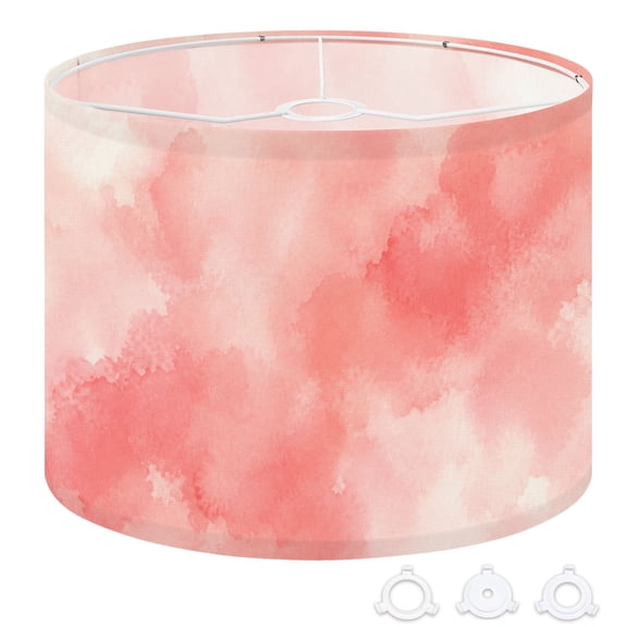 Drum Lamp Shade Soft Pink Watercolor gradient Abstract Cloud Like Patterns Cloud Like 13"x13"x10" Large Lampshade for Table Lamps Floor Lamps Pendant Light Replacement Linen Lamp Shade Easy Assembly