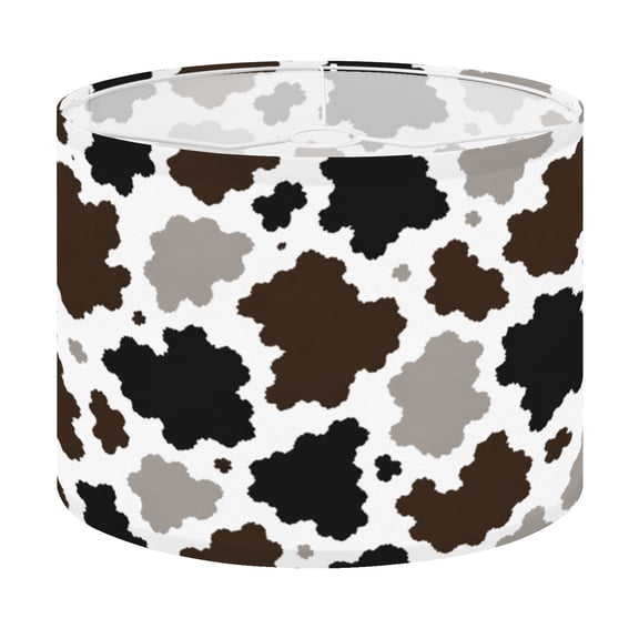 Drum Lamp Shade Texas Longhorn cow hide design big brown spots Lampshade for Table Lamps Floor Lamps Pendant Light 13"x13"x10" Replacement Linen Large Lamp Shade Easy Assembly