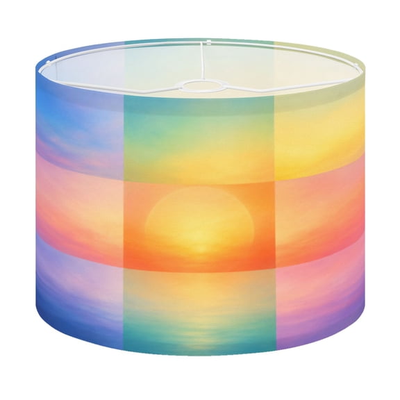 Drum Lamp Shade abstract blurred backgrounds Neutral colorfully backgrounds Sizable Lampshade for Table Lamps Floor Lamps Pendant Light 13"x13"x10" Replacement Linen Large Lamp Shade Easy Assembly