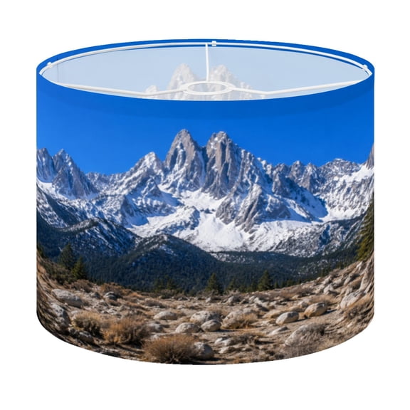Drum Lamp Shade mt whitney alabama hills desert Lampshade for Table Lamps Floor Lamps Pendant Light 13"x13"x10" Replacement Linen Large Lamp Shade Easy Assembly