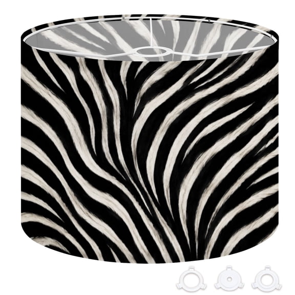 Drum Lamp Shade zebra black white zebra zebra print Stylish wild Animal 13"x13"x10" Large Lampshade for Table Lamps Floor Lamps Pendant Light Replacement Linen Lamp Shade Easy Assembly