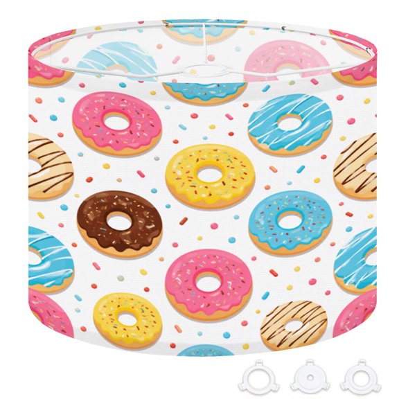 Drum Lampshades 13"x13"x10" Donuts sweet bakery dessert rainbow sprinkle chocolate Light Shade for Table Lamps Floor Lamp Shades Replacement Assembly Required