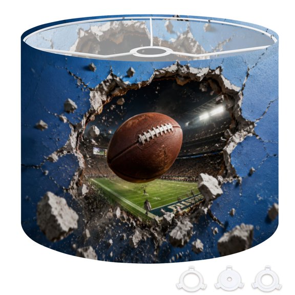 Drum Lampshades 13"x13"x10" Exploding Football Breaking Wall Dynamic Stadium Scene Light Shade for Table Lamps Floor Lamp Shades Replacement Assembly Required