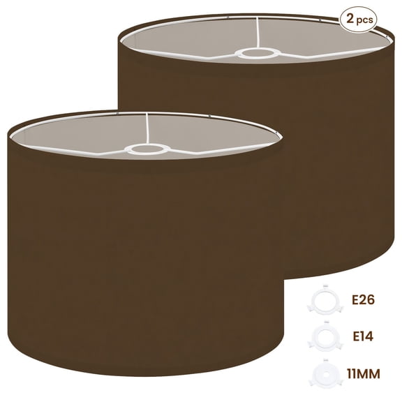 Drum Lampshades Set of 2 13"x13"x10" Plain Orange solid color burnt orange Light Shade for Table Lamps Floor Lamp Shades Replacement Assembly Required