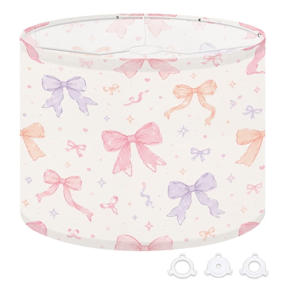 Drum Lampshades 13"x13"x10" pink bows striped girl coquette Light Shade for Table Lamps Floor Lamp Shades Replacement Assembly Required