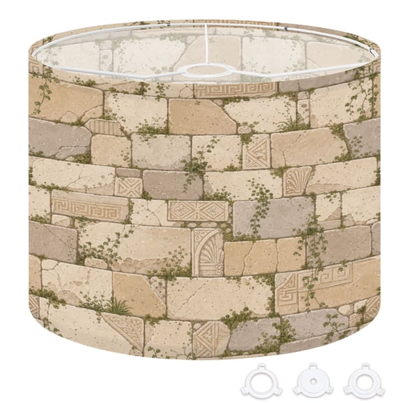 Drum Lampshades Stones Western Wall Kotel Jerusalem 13"x13"x10" Light Shade for Table Lamps Floor Lamp Shades Replacement Assembly Required