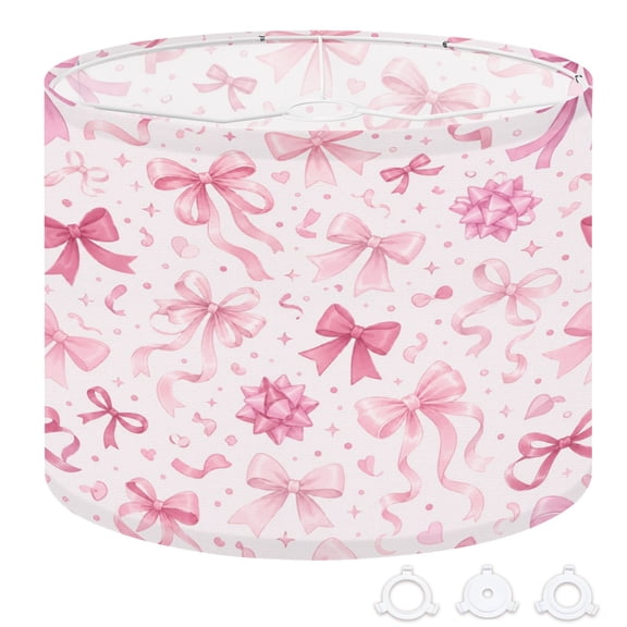Drum Lampshades soft pink vintage bow Bow for girly hair decor flat icons 13"x13"x10" Light Shade for Table Lamps Floor Lamp Shades Replacement Assembly Required