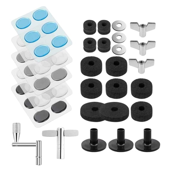 Drum Maintenance Set With Noise Reduction Pads Cymbals Sleeves Wing Nut Washers Cymbals Replacement Accessories