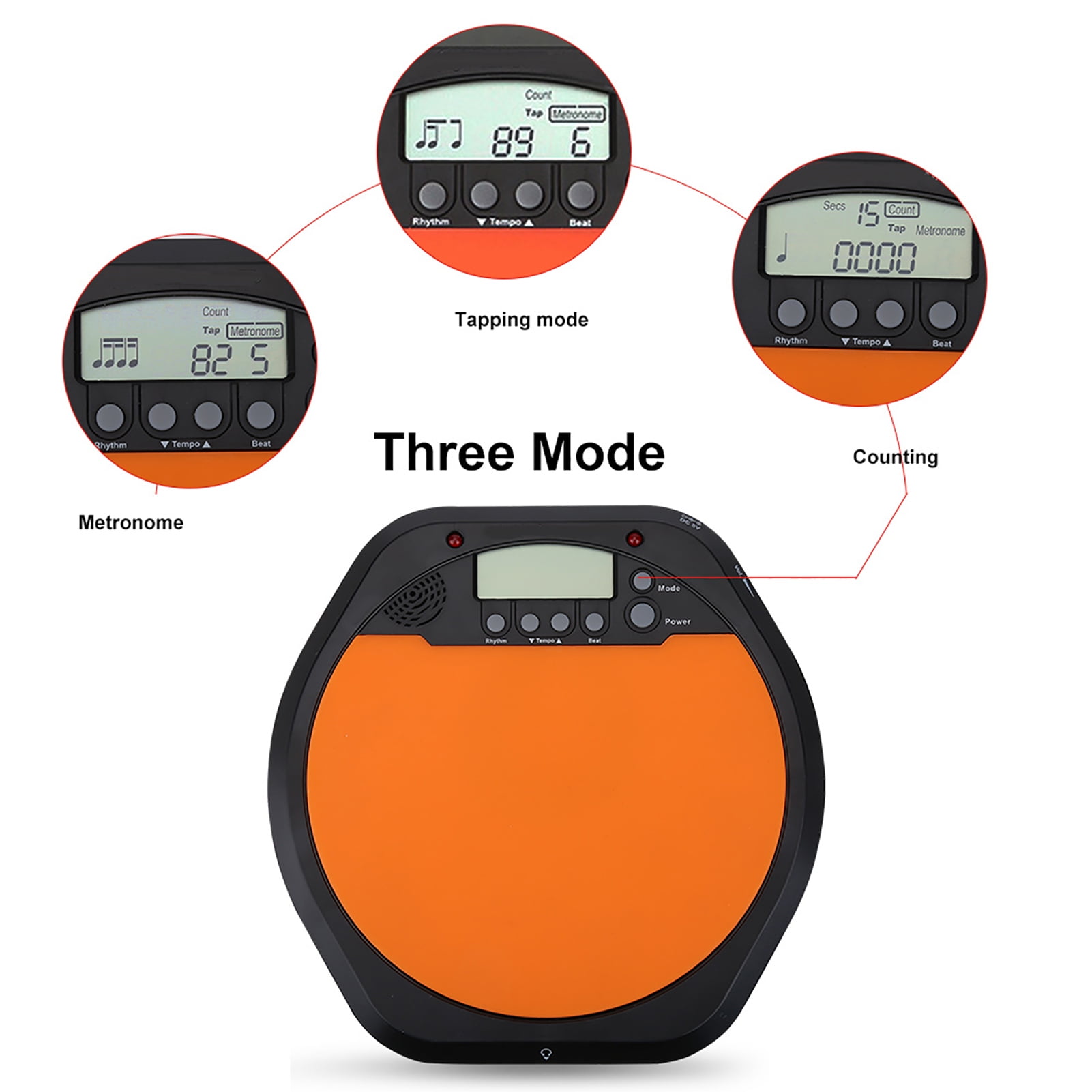 Drum Metronome, Multifunctional Shockproof Electronic Drum Pad, Drum