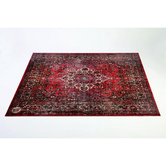 Drum N Base Vintage Persian Style Drum Rug  Original Red, 5.34' x 4.65'