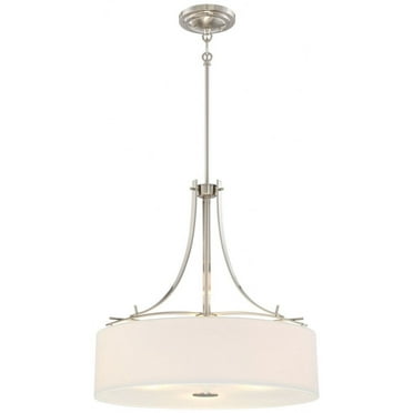 Minka Lavery - Poleis - Drum Pendant 3 Light White Linen Fabric in Transitional